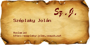 Széplaky Jolán névjegykártya