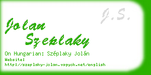 jolan szeplaky business card
