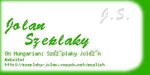 jolan szeplaky business card